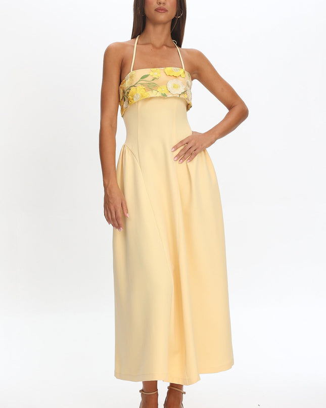 Butter Foldover Floral Bust Maxi Dress