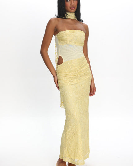 Butter Strapless Cut-Out Maxi Dress Lace