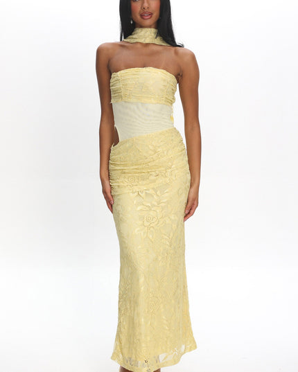 Butter Strapless Cut-Out Maxi Dress Lace