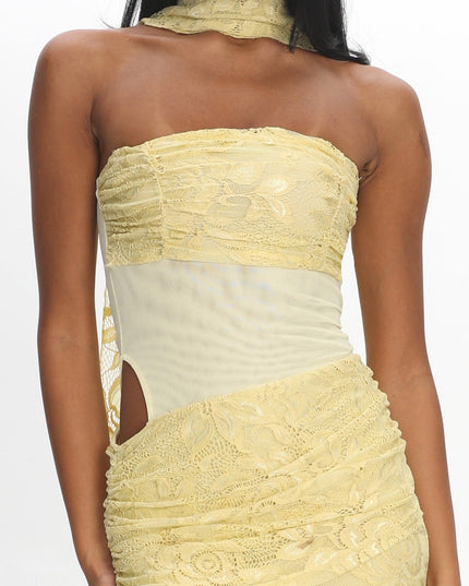 Butter Strapless Cut-Out Maxi Dress Lace