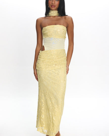 Butter Strapless Cut-Out Maxi Dress Lace