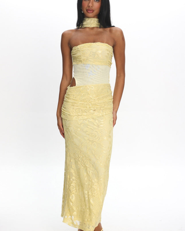 Butter Strapless Cut-Out Maxi Dress Lace