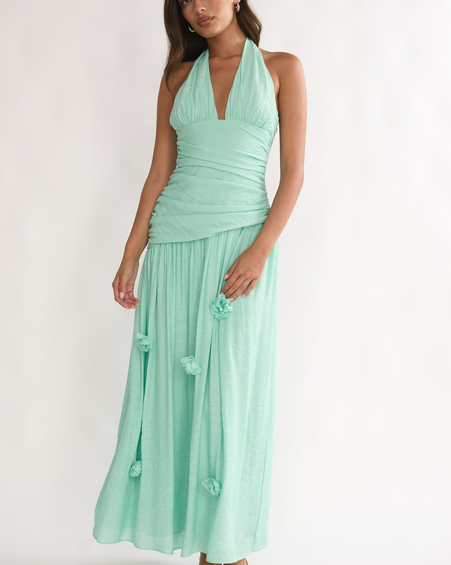 Sage Sky Halterneck Maxi Dress