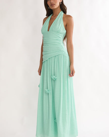 Sage Sky Halterneck Maxi Dress