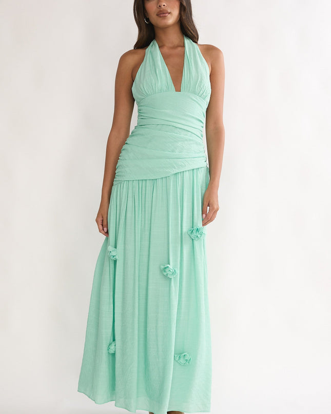 Sage Sky Halterneck Maxi Dress