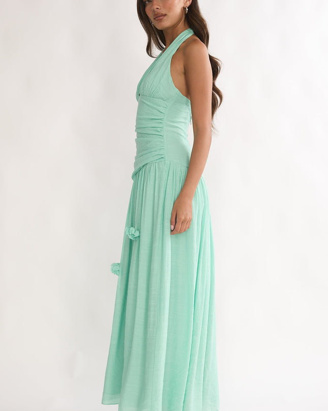 Sage Sky Halterneck Maxi Dress