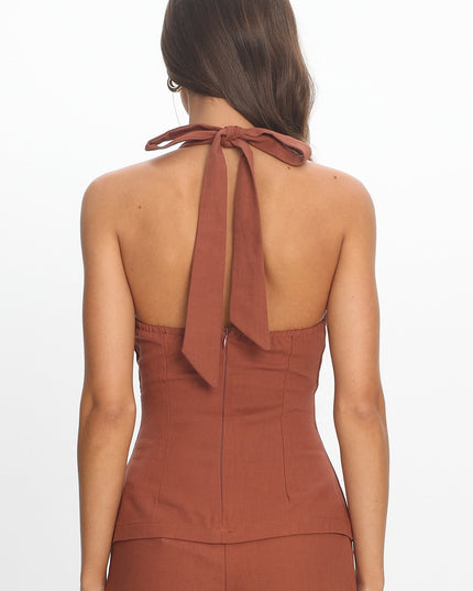 Chocolate Neckline Halter Top