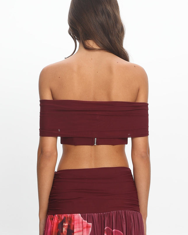 Fuchsia Strapless Crop Top