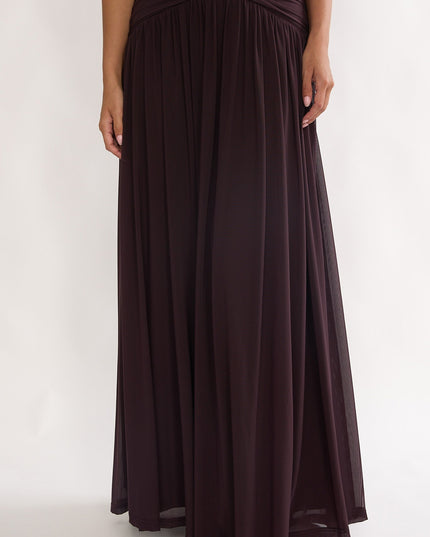 Ruched Waist Maxi Skirt Coffee