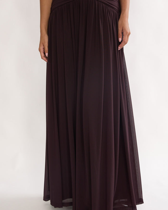 Ruched Waist Maxi Skirt Coffee