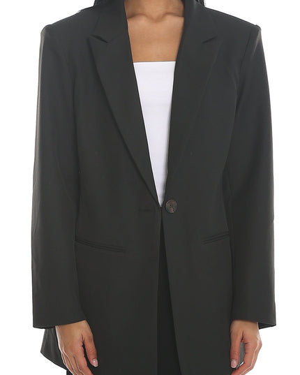 Black Notch Lapel Oversized Blazer