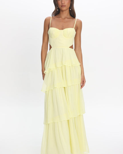 Butter Tiered Cut-Out Maxi Dress