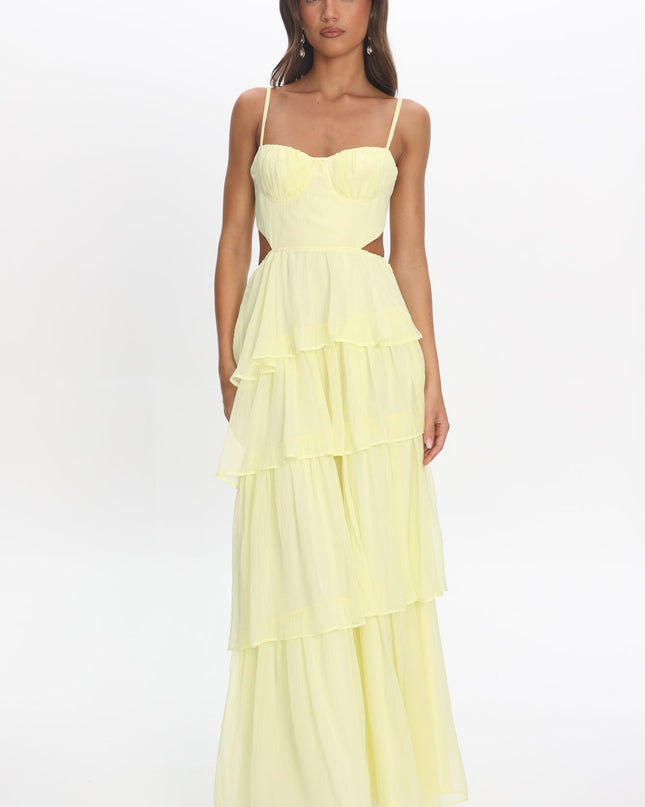 Butter Tiered Cut-Out Maxi Dress