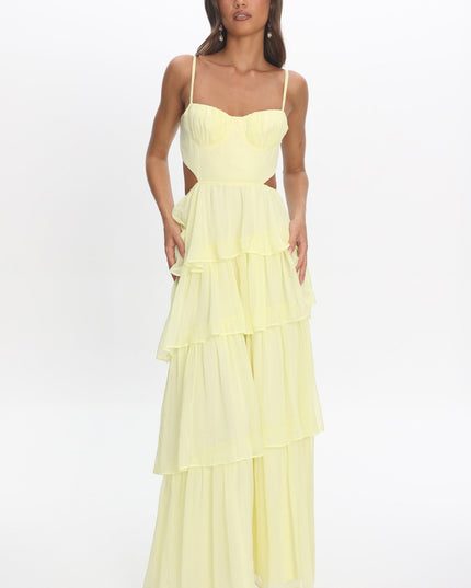 Butter Tiered Cut-Out Maxi Dress