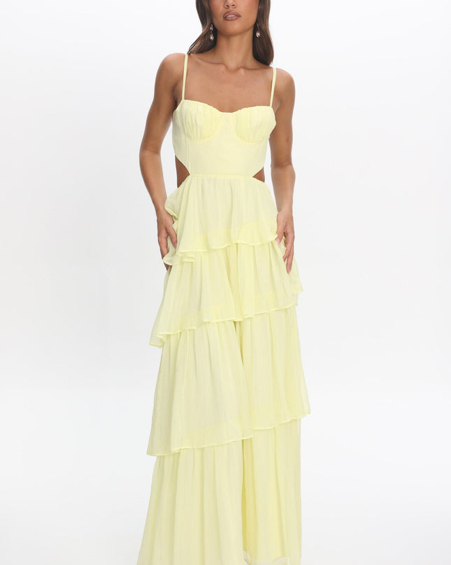 Butter Tiered Cut-Out Maxi Dress