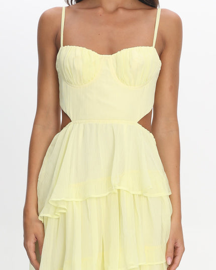 Butter Tiered Cut-Out Maxi Dress