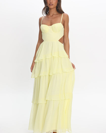 Butter Tiered Cut-Out Maxi Dress