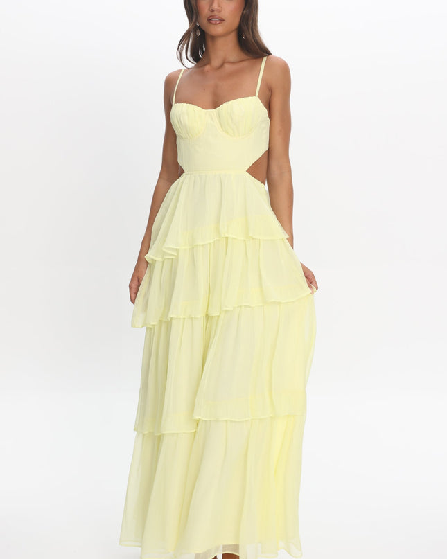 Butter Tiered Cut-Out Maxi Dress