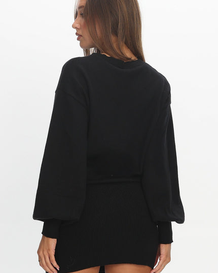 Black Knit Mini Dress
