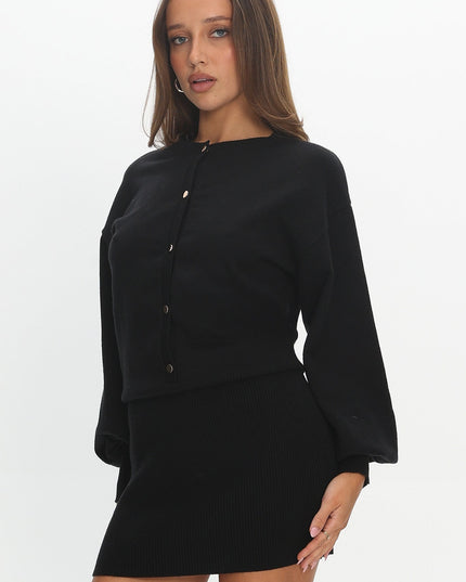 Black Knit Mini Dress