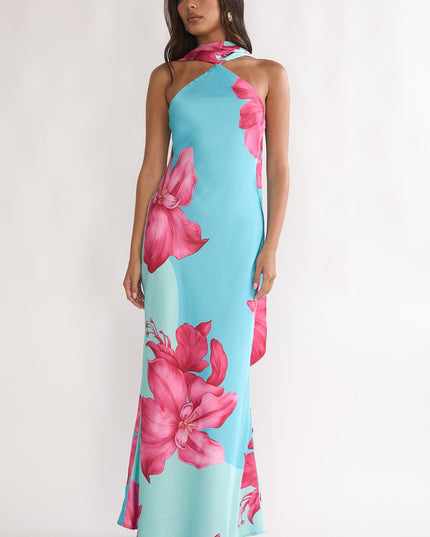 Hot Pink Scarf Maxi Dress Lily