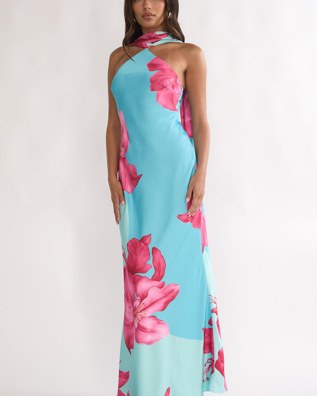 Hot Pink Scarf Maxi Dress Lily