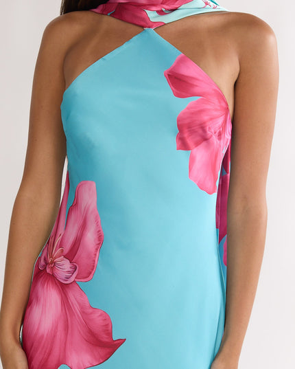 Hot Pink Scarf Maxi Dress Lily