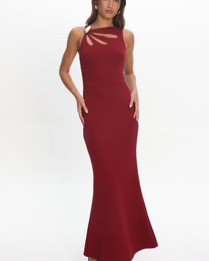 Plum Cut-Out Bust Maxi Dress