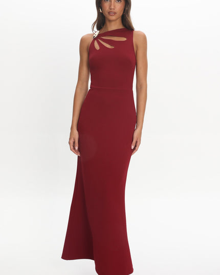 Plum Cut-Out Bust Maxi Dress