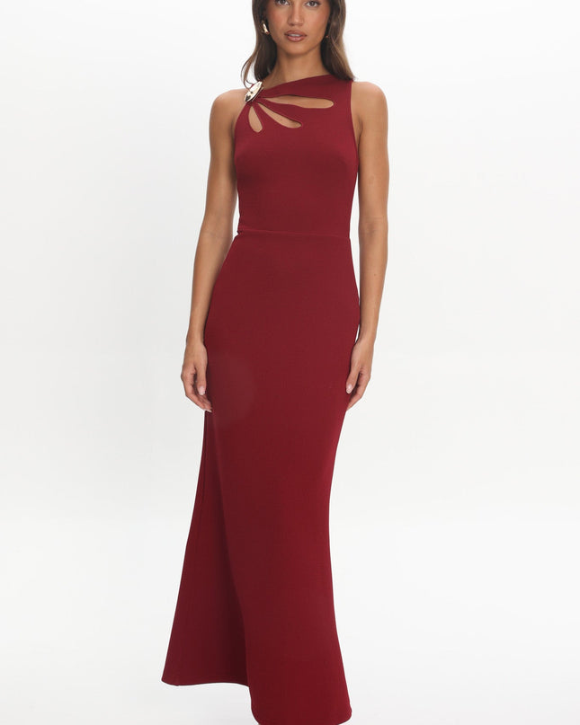 Plum Cut-Out Bust Maxi Dress