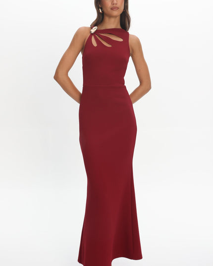 Plum Cut-Out Bust Maxi Dress