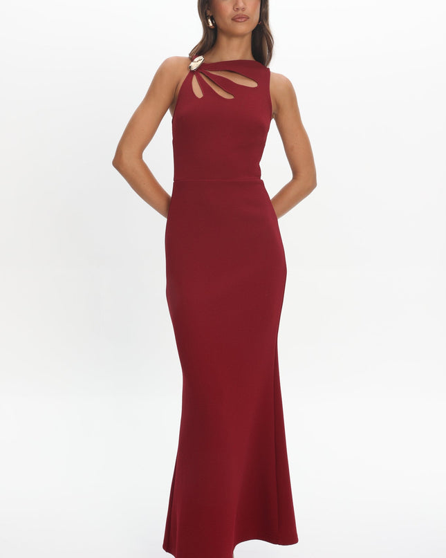 Plum Cut-Out Bust Maxi Dress