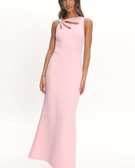 Pink Cut-Out Bust Maxi Dress