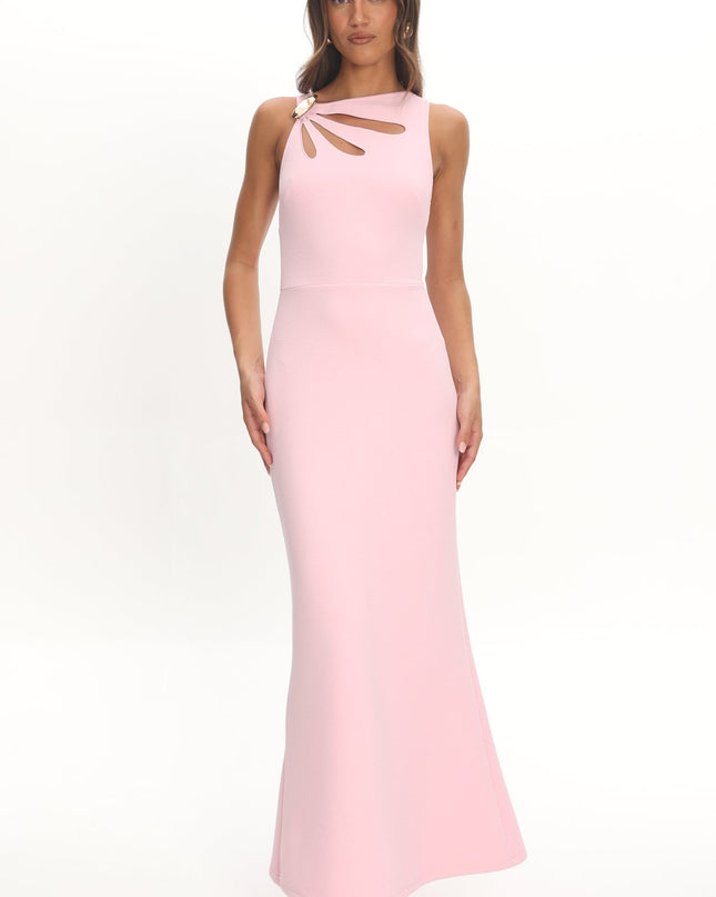 Pink Cut-Out Bust Maxi Dress