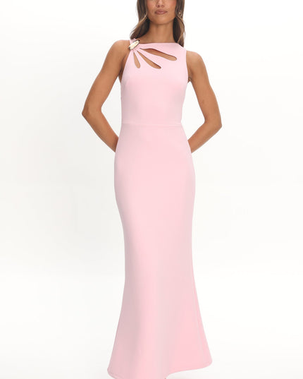 Pink Cut-Out Bust Maxi Dress