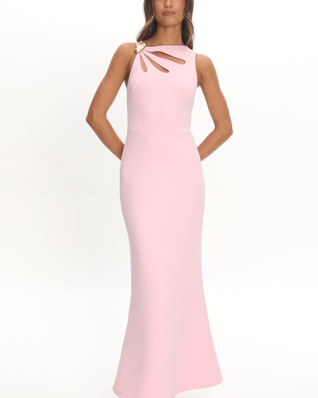 Pink Cut-Out Bust Maxi Dress