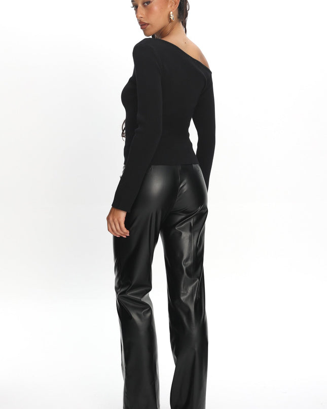 Black Faux Leather Pants