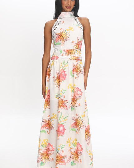 White Capri Coast Floral Maxi Dress