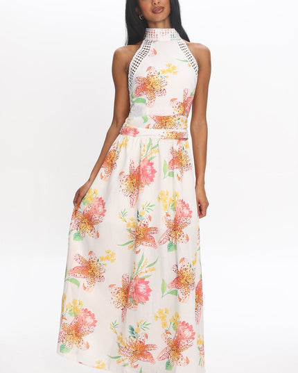 White Capri Coast Floral Maxi Dress