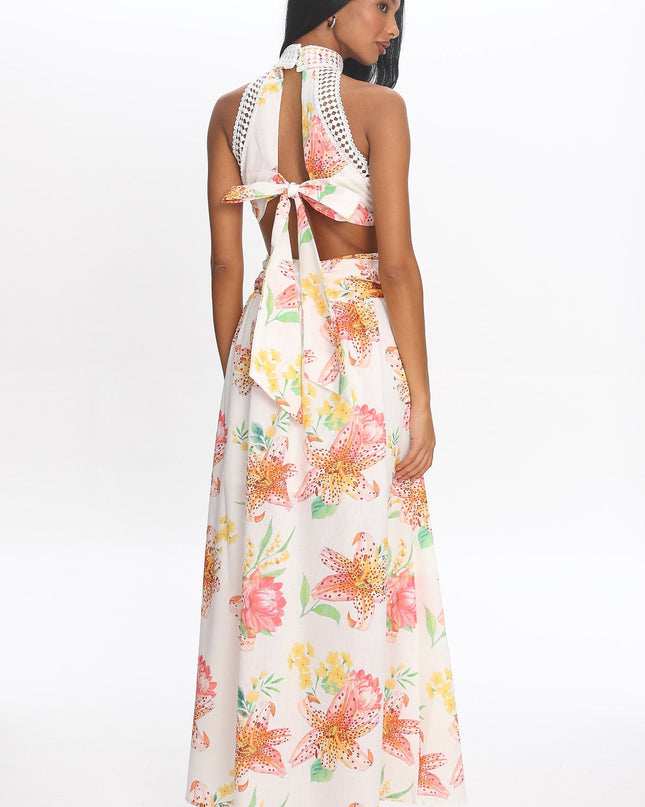 White Capri Coast Floral Maxi Dress