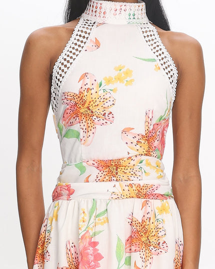 White Capri Coast Floral Maxi Dress