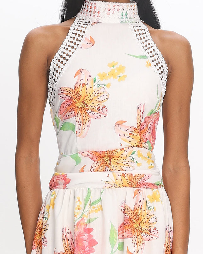 White Capri Coast Floral Maxi Dress