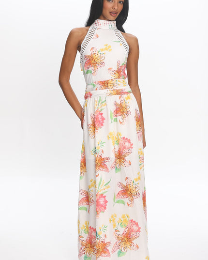 White Capri Coast Floral Maxi Dress
