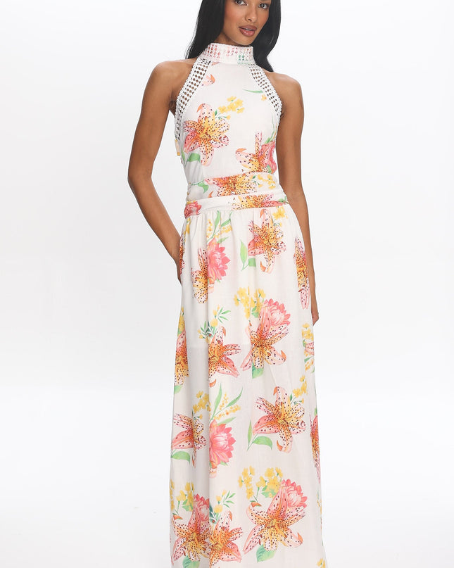 White Capri Coast Floral Maxi Dress