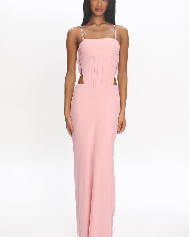 Blush Cutout Cowl Back Maxi Dress