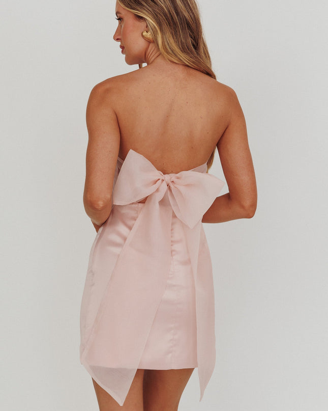 Blush Forever Back Bow Mini Dress