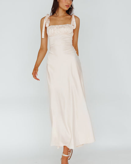 Ivory Tied Shoulder Maxi Dress