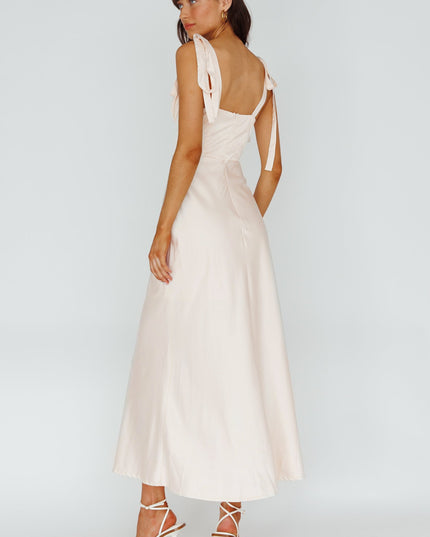 Ivory Tied Shoulder Maxi Dress