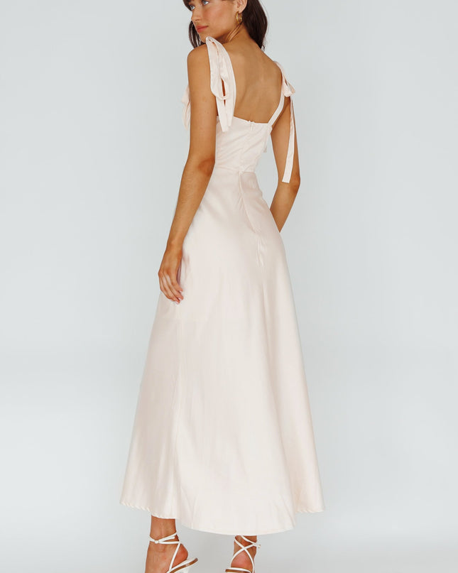 Ivory Tied Shoulder Maxi Dress