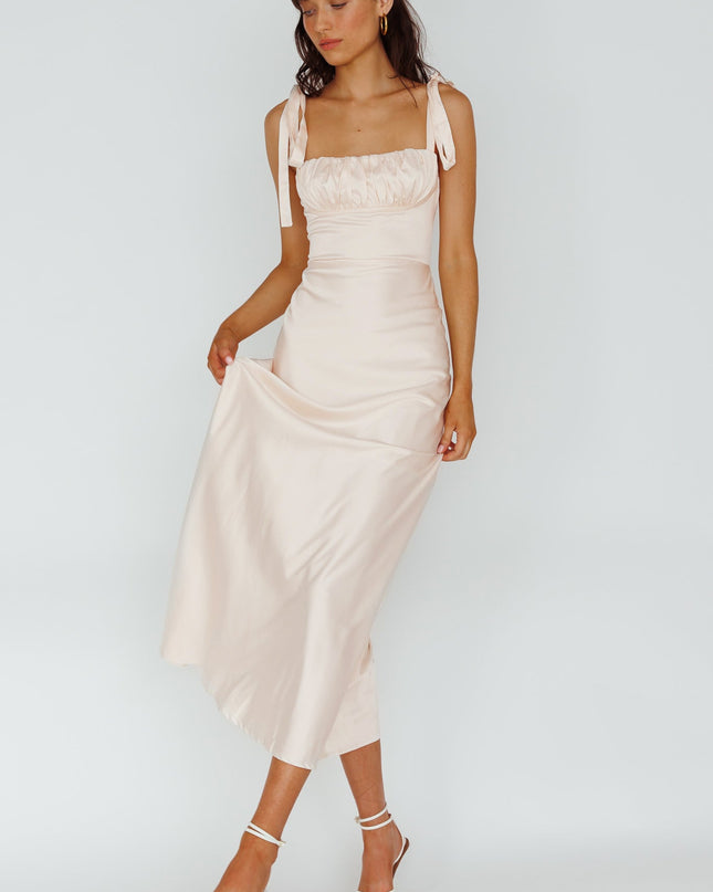 Ivory Tied Shoulder Maxi Dress